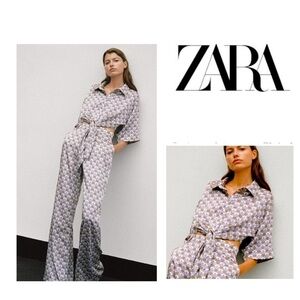 ⚡️Zara pineapple print wide leg pants- size medium